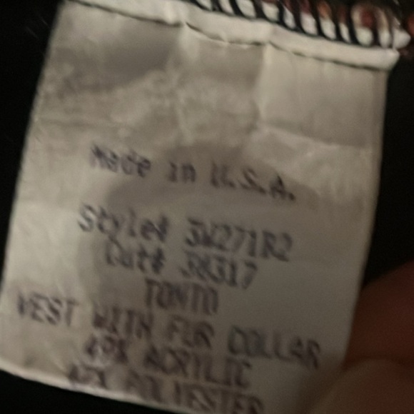 Vintage True Grit Southwestern Aztec Tapestry Vest Faux Fur Collar Sz L Women - Picture 6 of 6